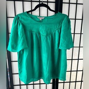 Nanette Lepore Emerald Green Puff-Sleeve Blouse